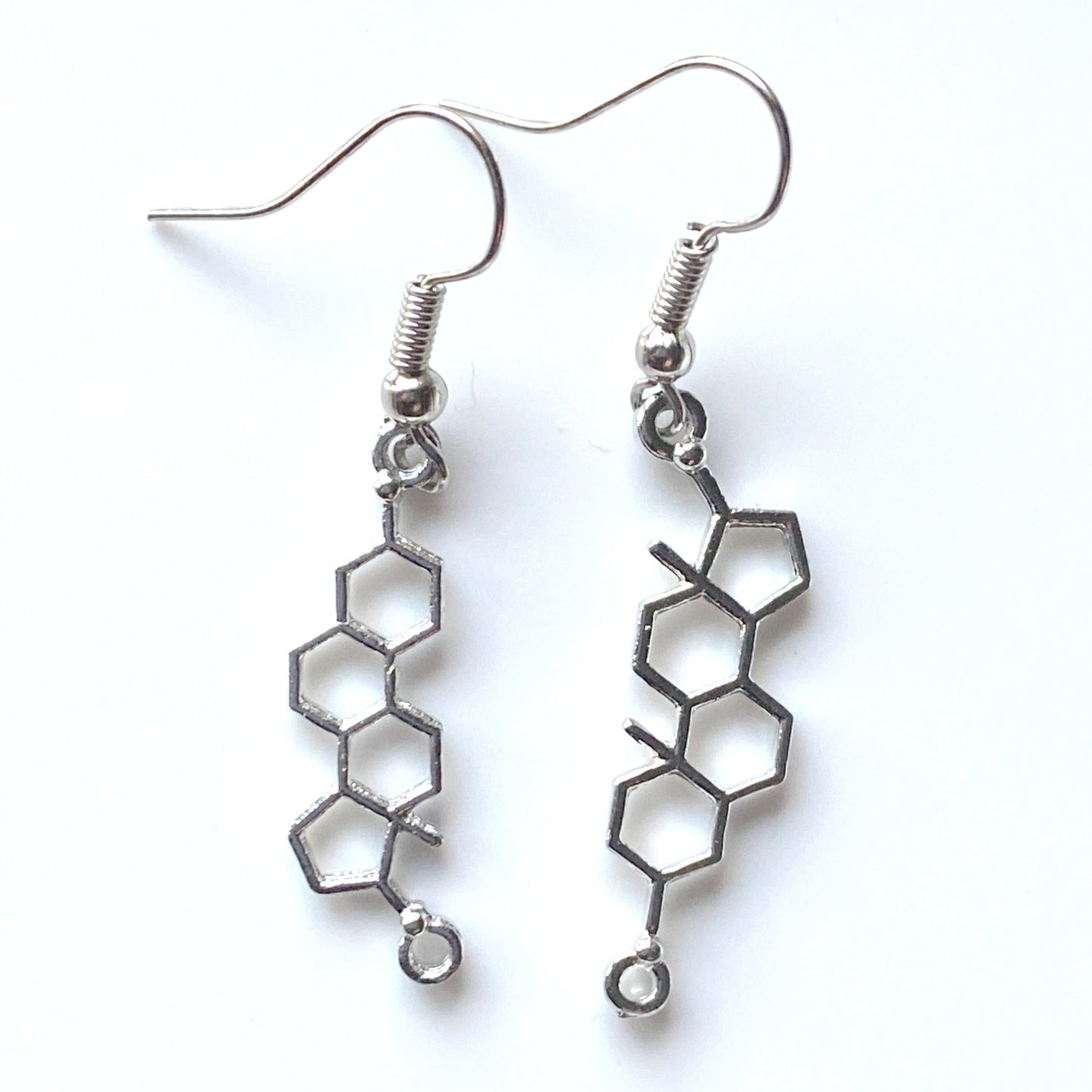 Estrogen & Testosterone Molecule Earrings