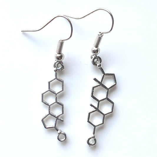 Estrogen & Testosterone Molecule Earrings